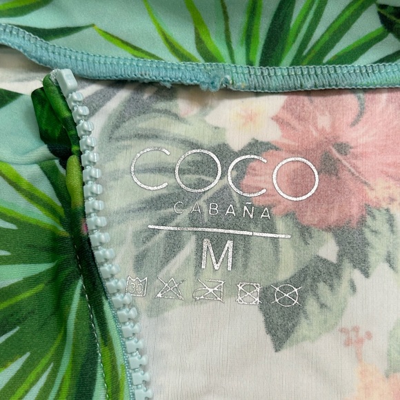 Coco Cabana Teen Girls Tropical One Piece Full Coverage Long Sleeve Swim Suit M - Picture 2 of 8